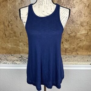NWOT Free People‎ Tank Top Womens Medium Tunic Waffle Knit Performance Blue USA